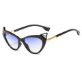 Wholesale Rhinestone Ears Frame Luxury Women Cat Eye Sunglasses Triangle